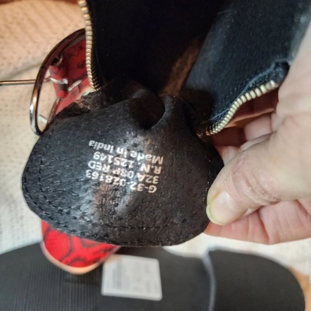 Topshop Red Snakeskin Buckle Ankle Boots Moto Western Statement  9.6 - Picture 4 of 13